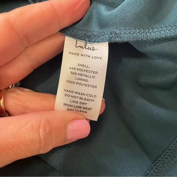 Lulus Metallic Teal Green/Blue Semi Formal Homecoming Party Dress Size Small NWT - Picture 12 of 14